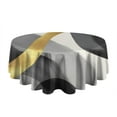 thumbnail image 5 of Gray and Gold Marble Wavy Lines Pattern Round Tablecloth 60"x60",Wrinkle Wipeable Table Cloth for Kitchen Dining Room Picnic Patio Party, 5 of 6