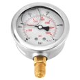 thumbnail image 2 of Manómetro hidráulico 0-250Bar 0-3750PSI G1/4 63mm Mini medidor de presión de dial manómetro de doble escala instrumento para agua aceite combustible, 2 of 5
