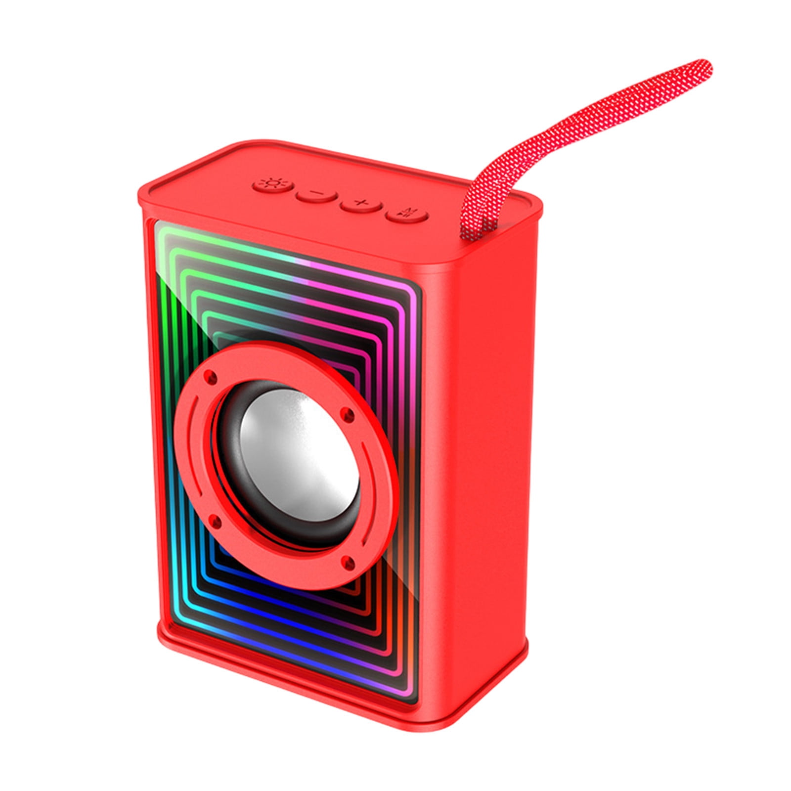 Nkmbld Home Audio Subwoofers Bluetooth Speaker Colorful Ambient Light Outdoor Car Desktop Subwoofer Mini Speaker, Father's Day Gifts, Red