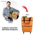 thumbnail image 7 of Folding small cart, lightweight with wheels, hand pulled cart, shopping bag (Black), 7 of 7