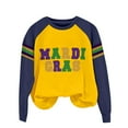 thumbnail image 4 of Ploknplq Womens Hoodies Pullover,Mardi Gras Shirt,Mardi Gras Party Favors Purple Gold Green Women's Print Hoodless Sweatshirt,Hoodies for Women,Mardi Gras Sweatshirt Z Yellow XL, 4 of 4