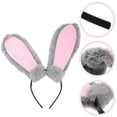 thumbnail image 2 of Diadema con orejas de conejo de peluche, adorable broche para el pelo con orejas de conejo de Pascua, recuerdo de fiesta de Pascua, 2 of 7