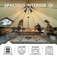 thumbnail image 3 of 4 Season Bell Tent 13.1FT, Beige Waterproof Glamping Yurt Tent with Stove Jack, Fits 8 People, Oxford Fabric, Roll-Up Walls, for Family Camping & Outdoor Parties, 3 of 9