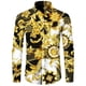 thumbnail image 5 of Camisa de manga larga con estampado 3D de cadena de flores doradas de lujo para hombre, ropa informal de diseñador para hombre, camisas con botones de solapa, 5 of 5