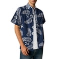 thumbnail image 2 of Hawaiian Shirt for Men Summer Short Sleeve Button Down Lapel Collar Loose Fit Tropical Print Beach Shirts Vacation Outfits, 2 of 5