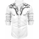 thumbnail image 1 of Camisa estilo occidental con estampado floral blanco 3D impresión callejera manga larga botones moda diseñador ropa casual 2024, 1 of 6