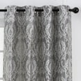thumbnail image 4 of Chanasya Damask Pattern Luxury Gray Curtains - 84 Inch Panels with Grommets - for Living Room Windows Bedroom Kitchen Dining - Elegant Jacquard Vintage Classy Design - Room Darkening 2 Panel Set, 4 of 6