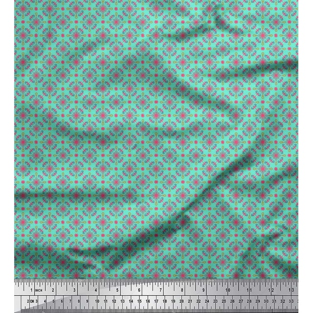 Soimoi Georgette Viscose Fabric Floral Small Print Sewing Fabric Yard 42 Inch Wide