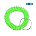 thumbnail image 3 of Unique Bargains Plastic Wrist Coil Keyring Stretchable Spiral Keychain, Light Green 5 Pack, 3 of 5