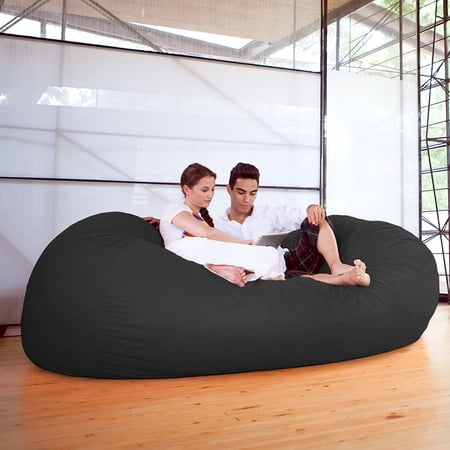 Jaxx 7.5 ft. Black Microsuede Foam Lounger