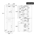 thumbnail image 2 of GDF Studio 72.1" Tall Bathroom Storage Cabinet with Drawer, 2 Different Size Doors, Adjustable Shelf, Gray, 2 of 12