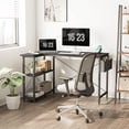 thumbnail image 2 of CubiCubi 55 x 28inch L Shaped Desk Small Computer Desk with Storage Shelves, Black, 2 of 10
