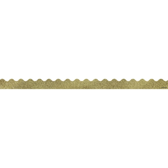 Carson Dellosa Bordures Festonnées, Paillettes Dorées, 3 Pieds x 2-1/4 Pouces Chacun, 13 Bandes