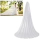 thumbnail image 2 of BRIGHTFUFU Velo de novia largo de una sola capa de tul, velo de capilla estilo catedral con peineta lateral para novia (blanco), 2 of 7