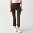 thumbnail image 5 of EOYWHK Capri Leggings for Women Wide-Leg High Waisted Athletic Pants Stretchy Workout Capris for Women Brown M, 5 of 6