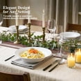thumbnail image 6 of Soup and Pasta Bowls Set of 4, White Porcelain Wide Rim Salad Plates 27oz Large Round Deep Plate 9 inch Ceramic Serving Bowl for Entree Dinner Noodle Kitchen Entertaining, Microwave & Dishwasher Safe, 6 of 7