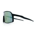 thumbnail image 6 of Boys Kids Size Color Mirror Large Shield Sport MTB Plastic Sunglasses Black - Orange Mirror, 6 of 8