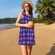 thumbnail image 3 of Easygdp purple argyle para Vestido Transpirable de Mujer, Vestido Suelto de Manga Corta con Pliegues y Bolsillos para el Verano, 3 of 7