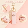 thumbnail image 4 of 2pcs Chapstick Keychain Holder 6 Inch PU Leather Lipstick Organizer Holder with Keychain Mini Lip Balm Travel Storage Case Portable Snap-On Lip Balm Sleeves for Women Gift Pink DIY Making, 4 of 9