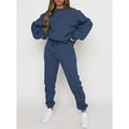 thumbnail image 1 of Solid Two-piece Set Long Sleeve Tops & Drawstring Jogger Pants Women's Clothing, 1 of 8