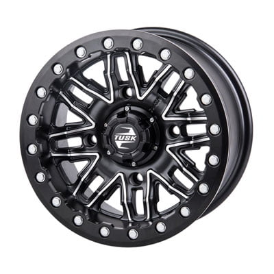 4/137 Tusk Nebo Beadlock Wheel 14x7 4.0 + 3.0 Machined/Black for Suzuki TWIN PEAKS 700 4x4 2004-2005