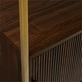 thumbnail image 4 of Grande Bibliothèque avec Rangement Fermé et Ouvert - Noyer Foncé / Or, 4 of 9