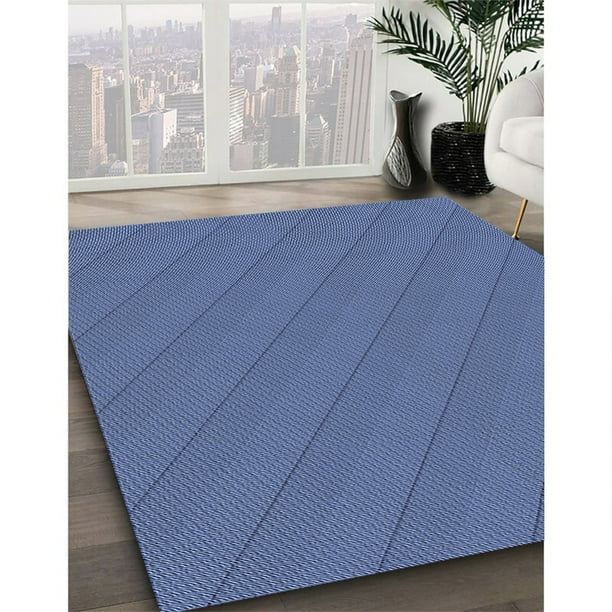 Ahgly Company Indoor Square Patterned Azure Blue Area Rugs, 5' Square