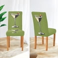 thumbnail image 3 of Yayeee 4 Pack Dining Chair Covers Stretch Parson Chairs Slipcovers Seat Protector, Light Black Martini, 3 of 6