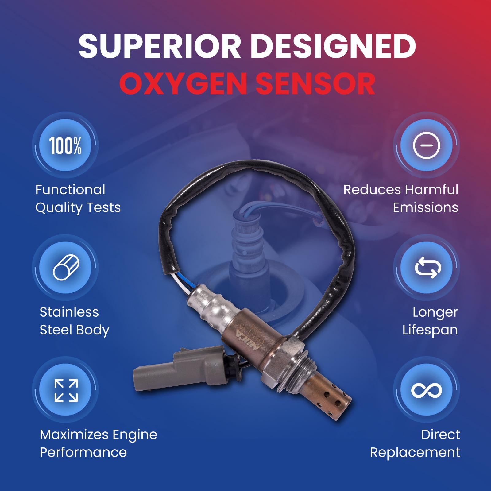 MOCA AUTOPARTS 234-8051 Oxygen Sensor Fit for 2016-2024 Chevrolet Malibu 1.5L & 2018-2024 GMC Terrain 1.5L & 2016-2019 & 2021-2022 Buick Encore 1.4L