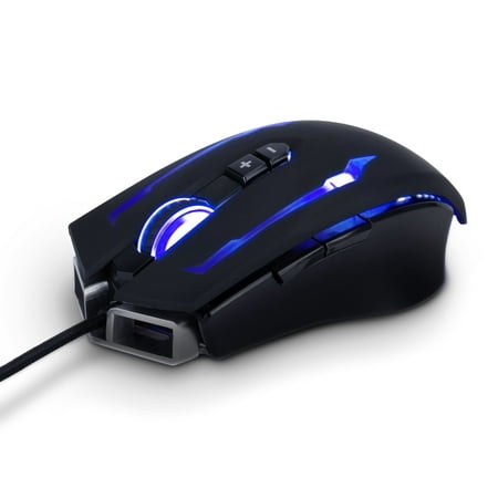 ENHANCE Pro Gaming Mouse - Aluminum Metal Body , 14400 DPI , RGB Backlit LED , 6 Custom Profiles , USB Braided Cable Wire & Ergonomic - SCORIA eSports Gaming