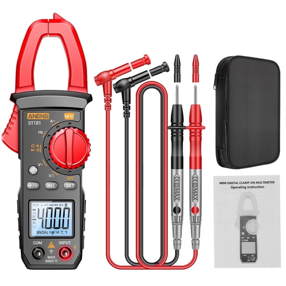 ANENG ST181 Digital Clamp Multimeter, 4000 Counts AC Current NCV Tester for Electrical and Voltage Testing