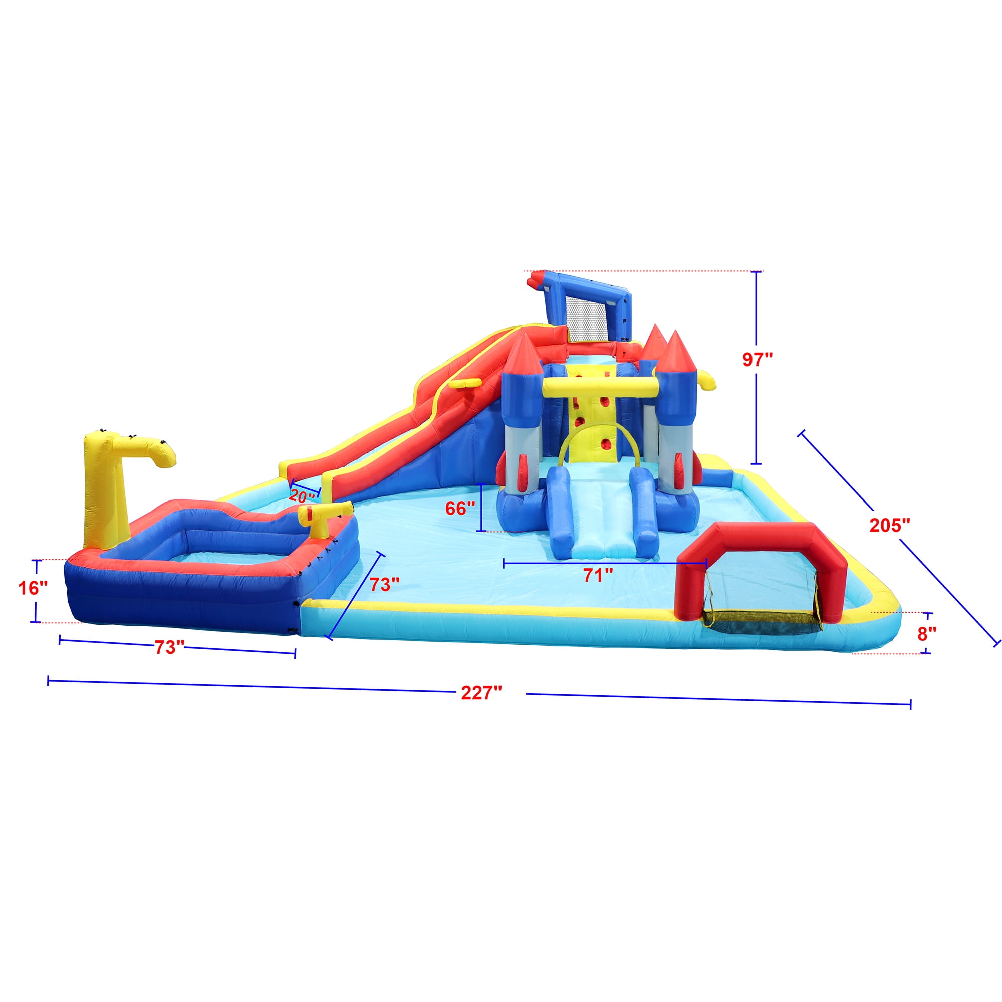 CIPACHO 10 in1 Yard Inflatables Water Slide Park for Kid, Outdoor Bouncy Castle with Blower, Splash Pool, Water Gun, Basketball, Climbing Wall, Dual Pools, Soccer, Bounce House for Backyard CIPACHO 10 in1 Yard Inflatables Water Slide Park for Kid, Outdoor Bouncy Castle with Blower, Splash Pool, Water Gun, Basketball, Climbing Wall, Dual Pools, Soccer, Bounce House for Backyard