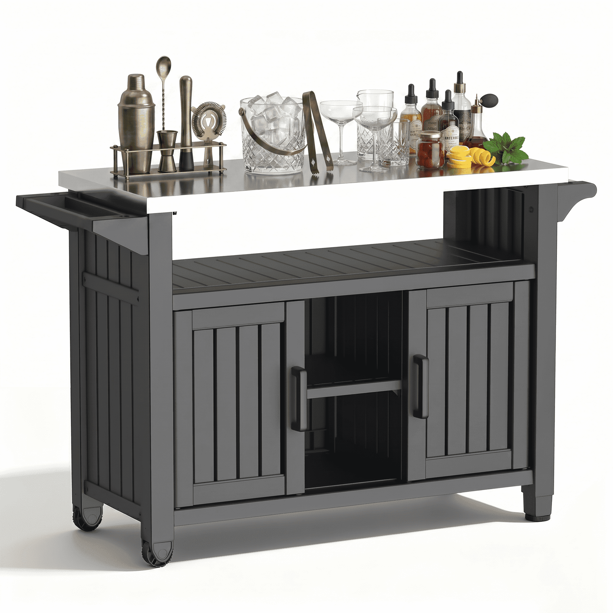 Safavieh Orland Indoor/Outdoor Contemporary Wood Tea Trolley
