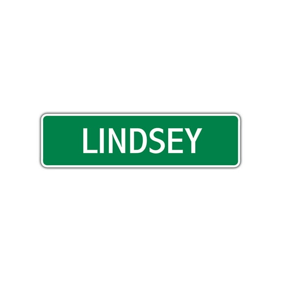 Lindsey Girls Children Name Letter Printed Plaque Decoration Novelty Label Indoor Outdoor Unique Wall Unique Aluminum Metal Sign 4"x18"
