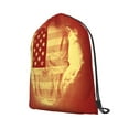 thumbnail image 2 of XMXT Waterproof Gym Bag, Skeleton Flame Flag Print Drawstring Backpack for Men, m Red, 2 of 8
