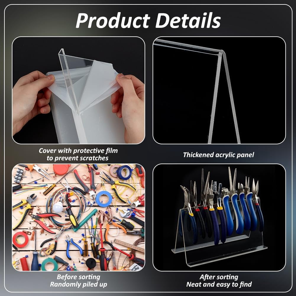 2 Pcs Acrylic Pliers Rack 3.9x8.3x4.7Inch Clear Acrylic Pliers Pliers Organizer Rack Holder Jewelry Tool Holder Pliers Organizer Stand for Storage Tongs Jewelry Clear DIY