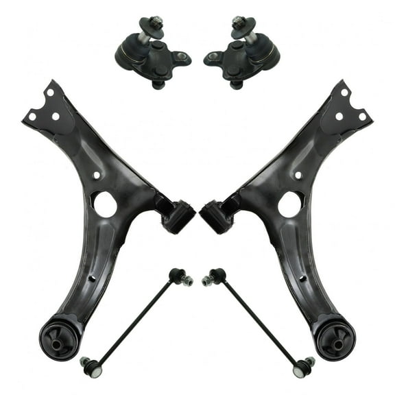 TRQ 6 pc Suspension Kit Lower Control Arm Assemblies Ball Joints Sway Bar Links PSA63579 Fits select: 2004-2009 TOYOTA PRIUS