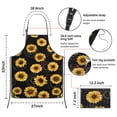 thumbnail image 3 of Black Sunflower Gray Petal Pattern Apron-Garden Aprons for Women with Pockets-Cotton Linen Waterproof Kitchen Cooking Gardening Aprons Adjustable for Kitchen,Cooking,BBQ and Salon 33x27 Inch, 3 of 7