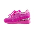 thumbnail image 3 of Lady Couture Jackpot Glitz Fashion Athletic Sneaker On A Spring Look Wedge, Fuchsia. 13, 3 of 5