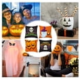 thumbnail image 3 of Halloween Decorative Pumpkin Pillow Covers Cotton Linen Wearing Witch Hat, 3 of 7