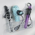 thumbnail image 4 of mDesign Metal Cabinet/Wall Mount Hair Care Styling Tool Storage Basket - Chrome, 4 of 6