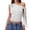 White, variant on Ruched One Off The Shoulder Tank Tops for Women Tie Sleeve Asymmetrical Neck Going Out Top Slim Fit Casual Summer Blouses Beige S