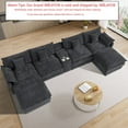 thumbnail image 2 of Wiilayok 145" U Shaped Sectional Sofa,Chenille Cloud Modular Sectional Sofa Couch Set with Double Chaise,Central Console,Cup Holder for Living Room,Black, 2 of 12