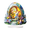 thumbnail image 2 of Easter Decoration Spring Easter Centerpieces Easter Bunny Decoration Easter Table Centerpiece Tiered Tray Decor, Acrylic 2D Bunny Eggs Table Sign for Spring Home Decor Easter Party Supplies, 2 of 7