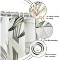 thumbnail image 5 of Tropical Plants Shower Curtain, Vintage Sage Green Palm Leaves Hibiscus Flowers Beige Bathroom Curtain Waterproof Fabric Machine Washable with Hooks, 84" Wx72 L, 5 of 6
