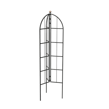 Panacea Tall Garden Trellis, 6 ft Black Metal Circular Outdoor Trellis for Climbing Plants