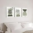 thumbnail image 4 of Minimalist Boho Framed Wall Art Geometric Line Leaf Sun Moon Beige Green Canvas Artwork Paintings Wall Decor Living Room,Modern Abstract Sage Green Boho Wall Decor for Room Bathroom Office,12"x16"x3, 4 of 6
