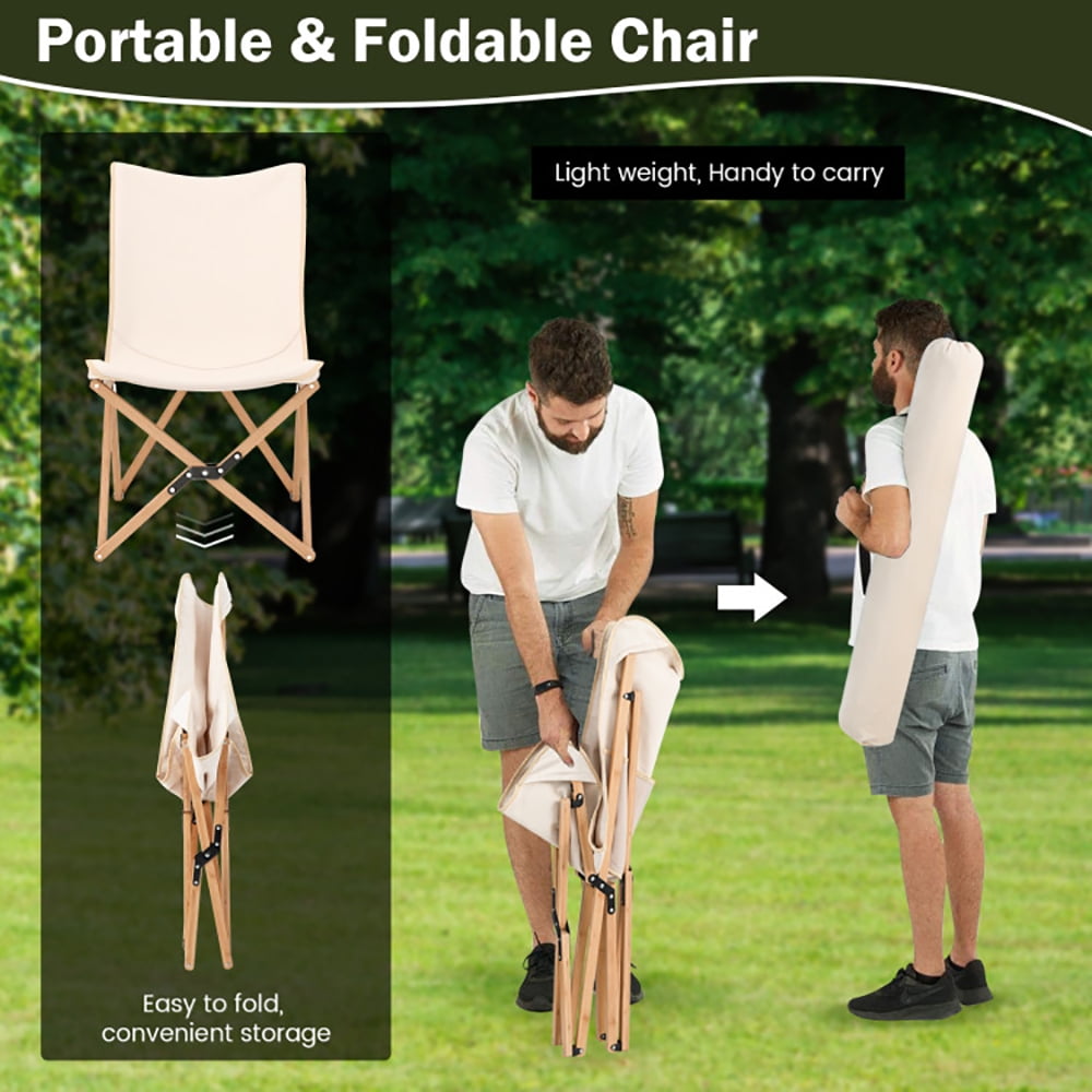 Aimee Lii Set of 2 Bamboo Dorm Chair with Storage Pocket for Camping and Fishing, Portable Chairs for Adults, Comfy Outdoor Chair, Beige Aimee Lii Set of 2 Bamboo Dorm Chair with Storage Pocket for Camping and Fishing, Portable Chairs for Adults, Comfy Outdoor Chair, Beige