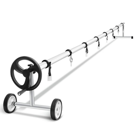 Spaco 22 Ft Pool Cover Reel Set Aluminum In-ground Swimming Solar Cover Reel