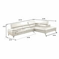 thumbnail image 5 of Benjara Doel 2pc Sectional Sofa Set w Right Facing Chaise, White Faux Leather, 5 of 6